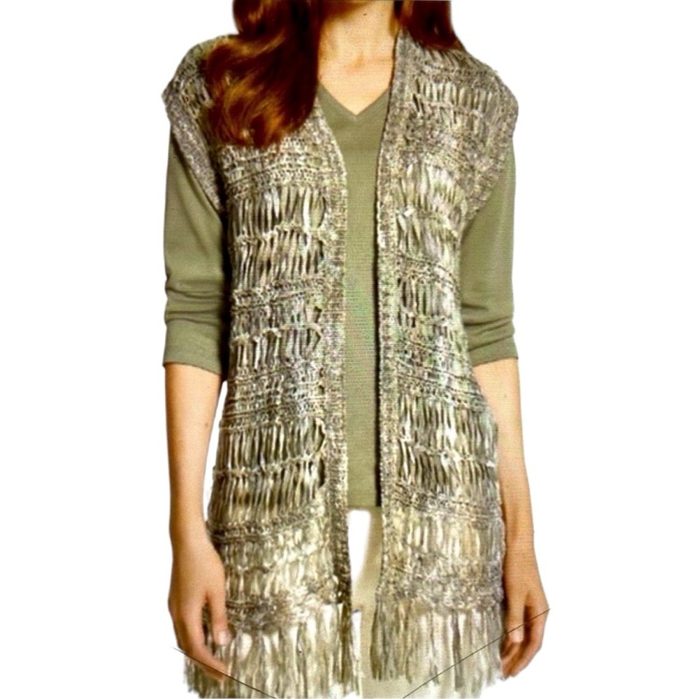 Chico’s Twisted Shredded Style Duster